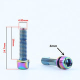Maxbell 6 Pieces Bicycle Stem Bolts Ultralight Road Mountain Bike Screw 24.7x4.85mm