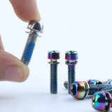 Maxbell 6 Pieces Bicycle Stem Bolts Ultralight Road Mountain Bike Screw 24.7x4.85mm