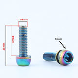 Maxbell 6 Pieces Bicycle Stem Bolts Ultralight Road Mountain Bike Screw 25x5.88mm