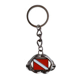 Maxbell Zinc Alloy Diving Flag Key Chain Holder Keyring Keychain Pedant Shark Mouth