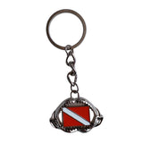 Maxbell Zinc Alloy Diving Flag Key Chain Holder Keyring Keychain Pedant Shark Mouth