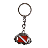 Maxbell Zinc Alloy Diving Flag Key Chain Holder Keyring Keychain Pedant Shark Mouth