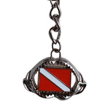 Maxbell Zinc Alloy Diving Flag Key Chain Holder Keyring Keychain Pedant Shark Mouth