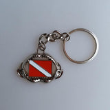 Maxbell Zinc Alloy Diving Flag Key Chain Holder Keyring Keychain Pedant Shark Mouth
