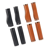 Maxbell 1 Pair PU Leather Bicycle Handlebar Grips Scooter Handlebar Overgrip Black