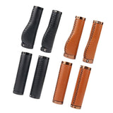 Maxbell 1 Pair PU Leather Bicycle Handlebar Grips Scooter Handlebar Overgrip Black