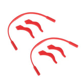 Max Kids Eyeglasses Ear Hooks Grip Anti-slip Holder & Silicone Lanyard Red
