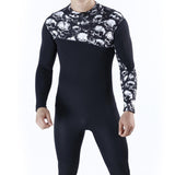 Maxbell Men 3mm Diving Wetsuit One-Piece Long Sleeve Wet Suit Jumpsuit Skull XXL
