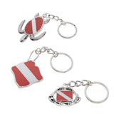 Max Zinc Alloy Diving Flag Key Chain Holder Keyring Keychain Charm Turtle