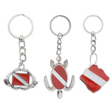 Max Zinc Alloy Diving Flag Key Chain Holder Keyring Keychain Charm Turtle