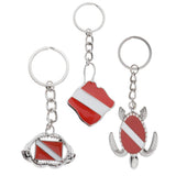 Max Zinc Alloy Diving Flag Key Chain Holder Keyring Keychain Charm Turtle