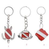 Max Zinc Alloy Diving Flag Key Chain Holder Keyring Keychain Charm Turtle
