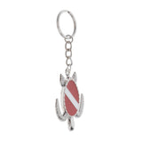 Max Zinc Alloy Diving Flag Key Chain Holder Keyring Keychain Charm Turtle