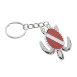 Max Zinc Alloy Diving Flag Key Chain Holder Keyring Keychain Charm Turtle