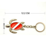 Max Zinc Alloy Diving Flag Key Chain Holder Keyring Keychain Charm Turtle