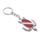 Max Zinc Alloy Diving Flag Key Chain Holder Keyring Keychain Charm Turtle