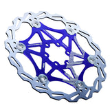 Max 160mm Bicycle Rotor MTB Road Bike Floating Brake Disc Rotors 6 Bolts Blue