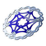 Max 160mm Bicycle Rotor MTB Road Bike Floating Brake Disc Rotors 6 Bolts Blue