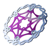 Max 160mm Bicycle Rotor MTB Road Bike Floating Brake Disc Rotors 6 Bolts Purple
