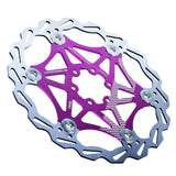 Max 160mm Bicycle Rotor MTB Road Bike Floating Brake Disc Rotors 6 Bolts Purple