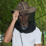 Max Mesh Net Hat Head Face Cover Anti Mosquito Camping Fishing Cap Camo Brown