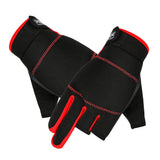 Max 1 Pair Warm Fishing Gloves 3 Cut Fingers Cycling Hunting Glove Mitten Black