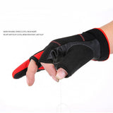 Max 1 Pair Warm Fishing Gloves 3 Cut Fingers Cycling Hunting Glove Mitten Black