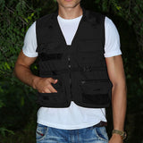 Maxbell Multi Pocket Mesh Vest Photography Hunting Fishing Jacket Gilet Black M