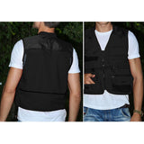 Maxbell Multi Pocket Mesh Vest Photography Hunting Fishing Jacket Gilet Black M