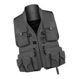 Max Multi Pocket Photography Hunting Fishing Vest Jacket Waistcoat Gray L