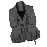 Max Multi Pocket Photography Hunting Fishing Vest Jacket Waistcoat Gray XL