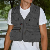 Max Multi Pocket Photography Hunting Fishing Vest Jacket Waistcoat Gray XL