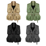 Max Maxb Multi Pocket Photography Hunting Fishing Vest Jacket Waistcoat Khaki XXL