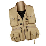 Max Maxb Multi Pocket Photography Hunting Fishing Vest Jacket Waistcoat Khaki XXL