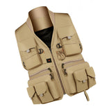 Max Maxb Multi Pocket Photography Hunting Fishing Vest Jacket Waistcoat Khaki XXL