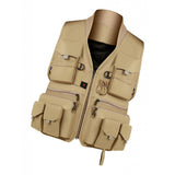 Max Maxb Multi Pocket Photography Hunting Fishing Vest Jacket Waistcoat Khaki XXL