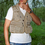 Max Maxb Multi Pocket Photography Hunting Fishing Vest Jacket Waistcoat Khaki XXL