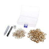 Maxbell 100 Sets Copper Eyelets with Washers & Setter for Canvas Leather Craft