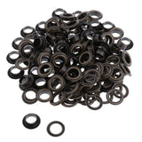 Maxbell 100 Pair Copper Eyelets with Washer Grommet for Leather Craft Canvas  Black