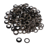 Maxbell 100 Pair Copper Eyelets with Washer Grommet for Leather Craft Canvas  Black