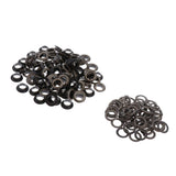 Maxbell 100 Pair Copper Eyelets with Washer Grommet for Leather Craft Canvas  Black