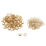 Maxbell 100 Pair Copper Eyelets with Washer Grommet for Leather Craft Canvas  Golden