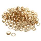 Maxbell 100 Pair Copper Eyelets with Washer Grommet for Leather Craft Canvas  Golden