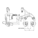 Max Bike Dual Pivot Side Pull C-Brake Front Rear Caliper Set for 19'' 21'' Wheel