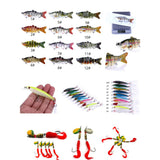 Maxbell 52pcs Fishing Lure Kits Set Soft Hard Crankbait Jig Hook Swivel Tackle Box