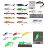 Maxbell 52pcs Fishing Lure Kits Set Soft Hard Crankbait Jig Hook Swivel Tackle Box