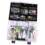 Maxbell 52pcs Fishing Lure Kits Set Soft Hard Crankbait Jig Hook Swivel Tackle Box