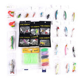 Maxbell 52pcs Fishing Lure Kits Set Soft Hard Crankbait Jig Hook Swivel Tackle Box