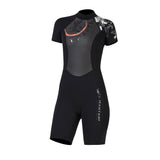 Maxbell Women One-piece Wetsuit Back Zip Diving Swimwear Dive Suit Jumpsuit Short L