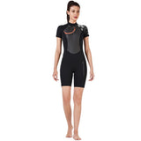 Maxbell Women One-piece Wetsuit Back Zip Diving Swimwear Dive Suit Jumpsuit Short L
